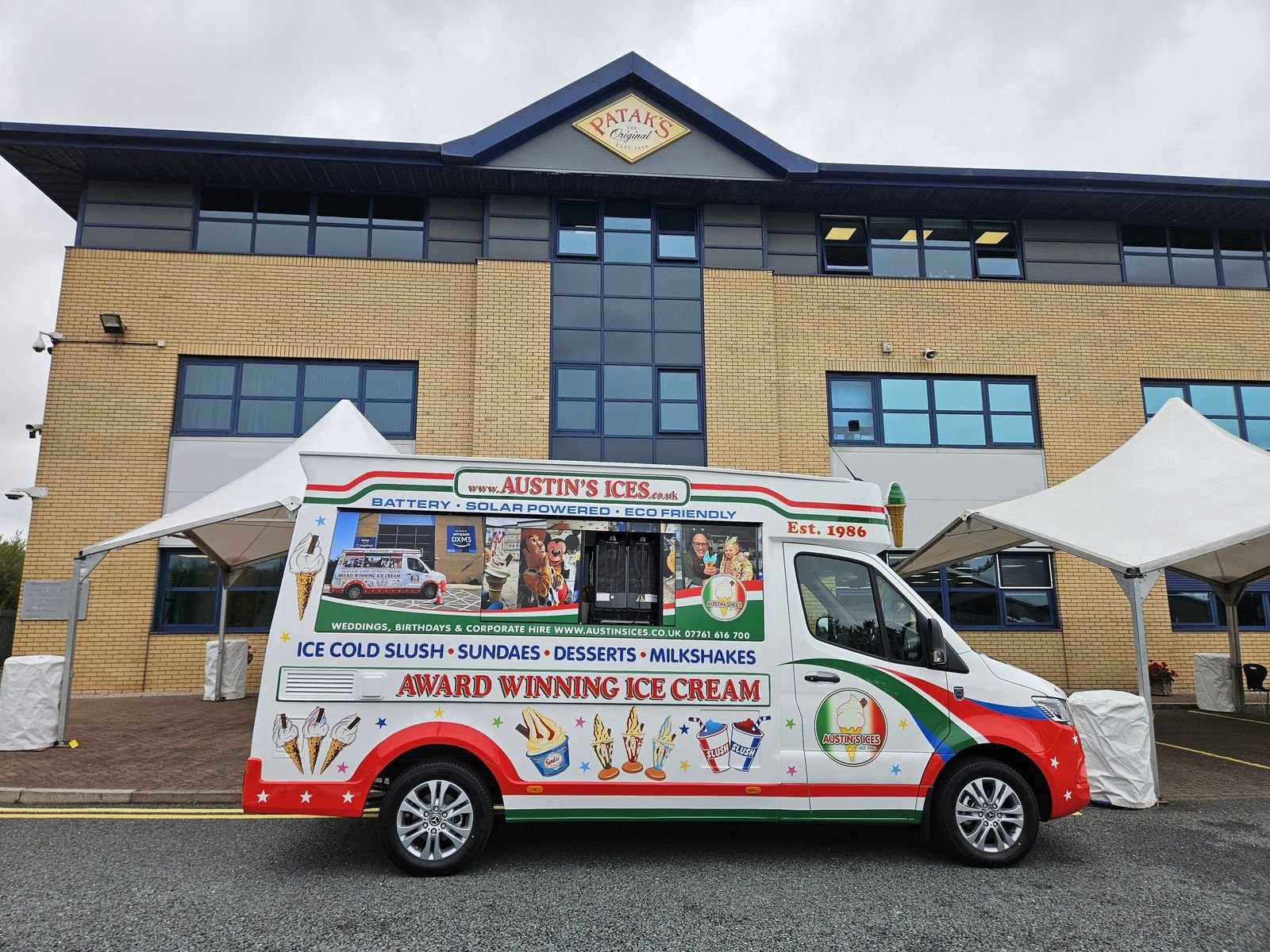 The new Austins Ices electric ice cream van, battery and solar powered