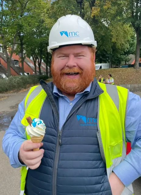 A well-earned cone on a construction site visit