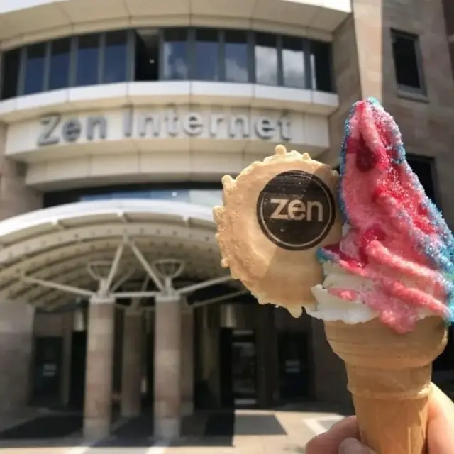 Custom Zen Internet wafer outside their offices