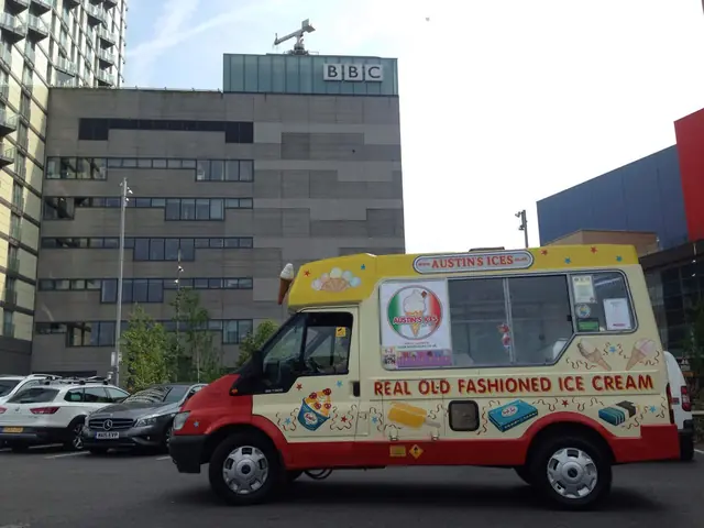 At MediaCityUK, with the BBC building behind