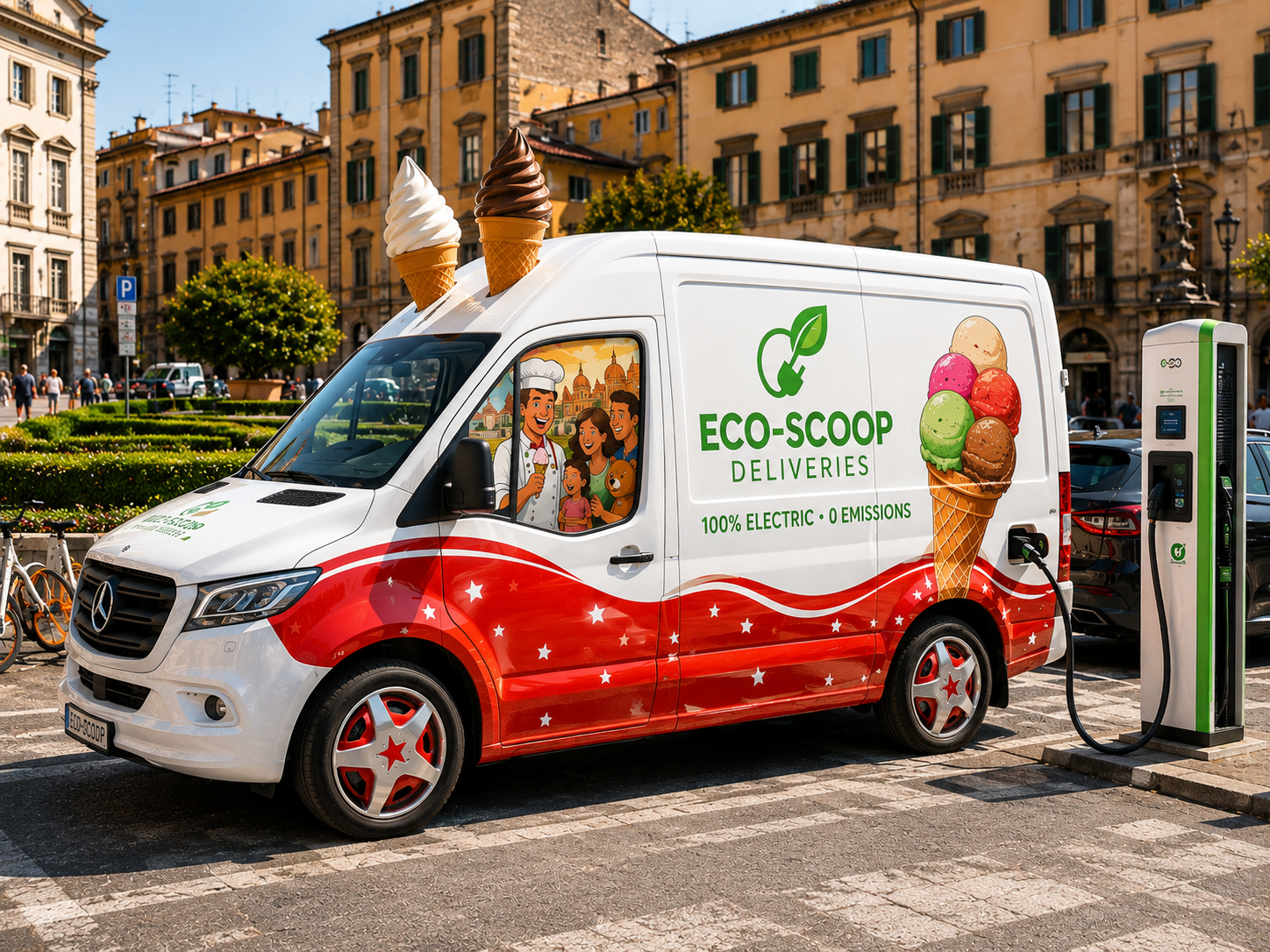 The new Austins Ices eco-friendly electric van
